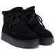 3. Women's leather ankle boots on the platform, suede, black, Big Star UU274314