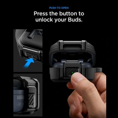 7. Spigen Lock Fit Case for Samsung Galaxy Buds 4 / 4 Pro - Matte Black