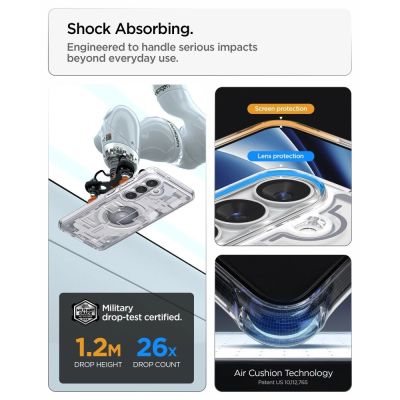 10. Spigen Ultra Hybrid Mag MagSafe Case for Samsung Galaxy S26+ Zero One - Clear and White