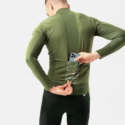 4. Rockbrs TLWT001 ROAD TO SKY cycling sweatshirt, windproof, insulated, S - green
