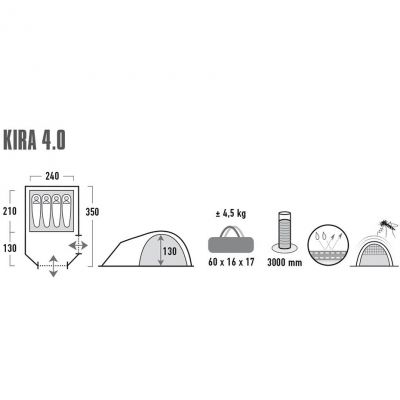 2. High Peak Kira 4 Tent 10373