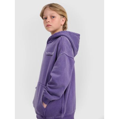 5. Boy's sweatshirt with hood, open, 4F 4FJRAW25TSWSM2344-51S