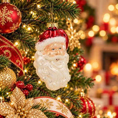 5. GLASS CHRISTMAS TREE ORNAMENT – SANTA CLAUS SASKA GIFT & DECOR