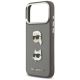 6. Karl Lagerfeld FW Grained Karl & Choupette Heads Pins & Logo iPhone 17 Pro Max Case - Gray