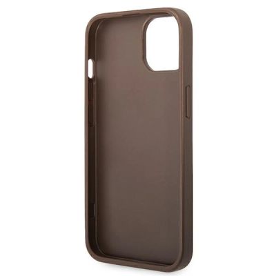 7. Guess 4G Big Metal Logo Case for iPhone 14 - Brown