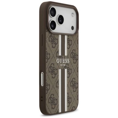 4. Guess 4G Printed Stripes MagSafe case for iPhone 17 Pro Max - brown