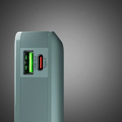 7. Powerbank SBS 10000 mAh 20W with built-in USB-C cable and digital display - gray