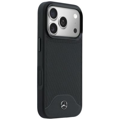 4. Mercedes Leather Wood Effect and Curve MagSafe case for iPhone 17 Pro Max - black