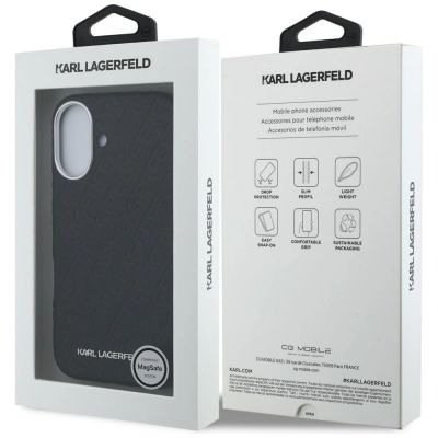 8. Karl Lagerfeld FW Stamped Karl MagSafe iPhone 16 Case - Black