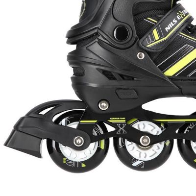 4. NILS EXTREME NH18191 2IN1 ROLLER SKATES BLACK-LIME SIZE L (39-43) WITH REPLACEABLE HOCKEY BLADE