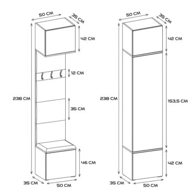 9. HAGA III 1SZ2W ARTISAN Hallway Wardrobe