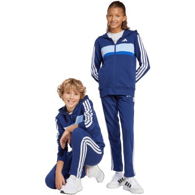 adidas Seasonal Essentials Tiberio 3-Stripes French Terry Tracksuit for Kids Navy Blue JI6035