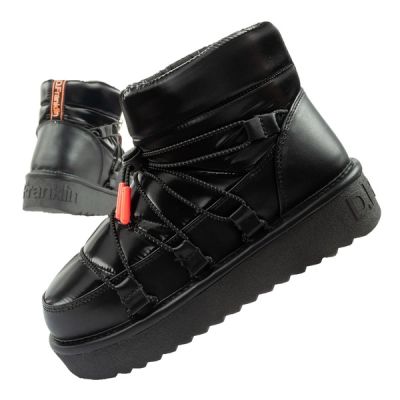 D.Franklin women's snow boots winter fashionable insulated ankle boots black