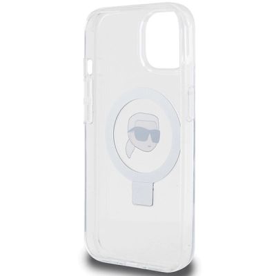 7. Karl Lagerfeld KLHMP15SHMRSKHH iPhone 15 6.1" white/white hardcase Ring Stand Karl Head MagSafe