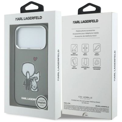 8. Karl Lagerfeld Karl & Choupette Back MagSafe Case for iPhone 17 Pro Max - Black