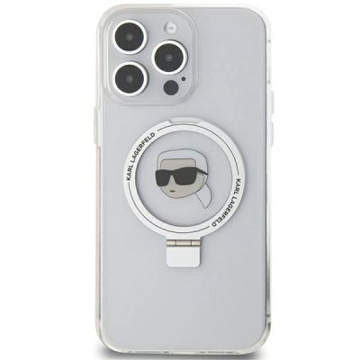 3. Karl Lagerfeld KLHMP15LHMRSKHH iPhone 15 Pro 6.1" white/white hardcase Ring Stand Karl Head MagSafe