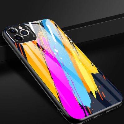 13. Color Glass Case Durable Cover with Tempered Glass Back and camera cover iPhone 11 Pro Max pattern 2
