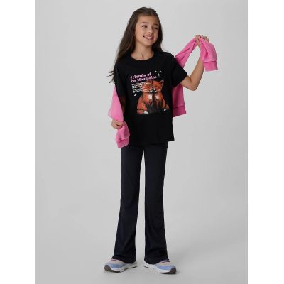 3. Girls' regular printed T-shirt 4F 4FJKAW26TTSHF4429-20S