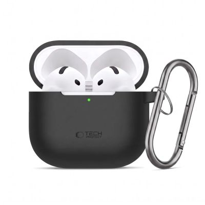 8. Tech-Protect Silicone Hook Case for AirPods 4 - Black