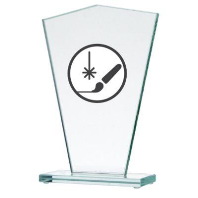 2. Engraved glass trophy + paint filling