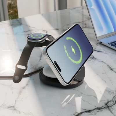 14. SBS Qi2.2 25W Inductive 3-in-1 Foldable Charging Station with MFI Certificate - Black