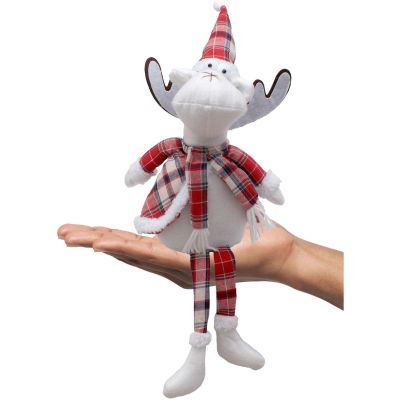 5. DECORATIVE CHRISTMAS REINDEER RED CHECKERED 35+20CM