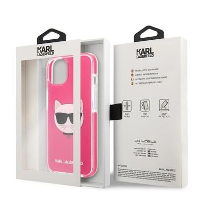 8. Karl Lagerfeld Choupette Head case for iPhone 13 mini - fuchsia