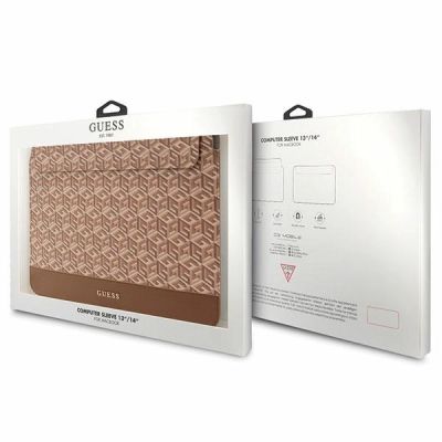 4. Guess GCube Stripes case for a 14" laptop - brown