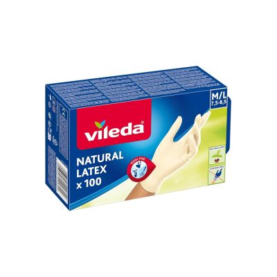3. Vileda Natural Latex Latex Gloves M/L 100 pcs