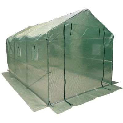 43. GREENHOUSE GARDEN TUNNEL 200x350x200CM PE GREEN STEEL STRUCTURE