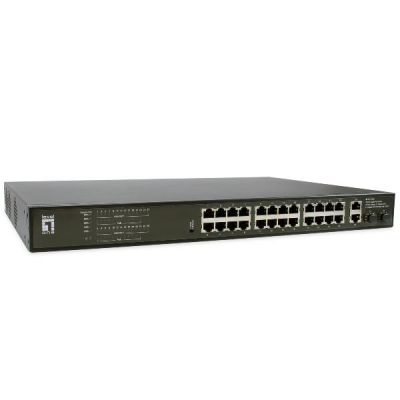 2. LevelOne GB PoE+ Switch 28-Port 19" 390W 1Gbps