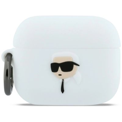 Karl Lagerfeld Silicone Karl Head 3D Case for AirPods Pro 3 - White