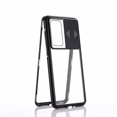 3. Wozinsky Magnetic Cam Slider Case Full Body Cover built-in front glass lens rotector for Huawei P40 black