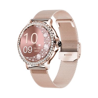 4. VELTORI VT320-1 Women's Smartwatch Gold Bracelet + Pink Silicone Strap