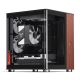 7. Jonsbo TK-0 PC Case, Mini-Tower, Mini-ITX, Tempered Glass, Wood - black