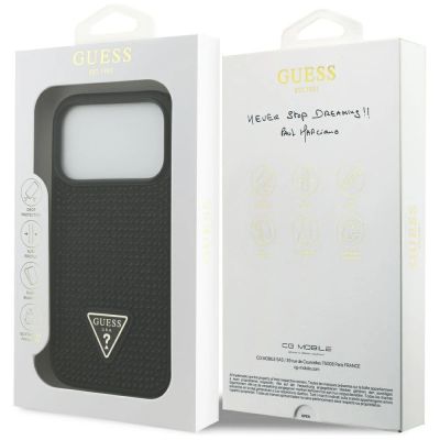 8. Guess Rhinestone Triangle Logo Case for iPhone 17 Pro - Black