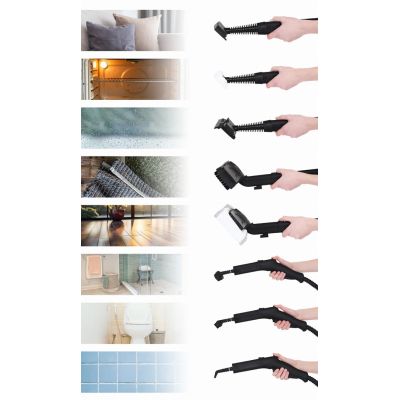 8. ELDOM STEAM CLEANER CM2000 VAPURO 1500W 1.2 L CAPACITY 15 ELEMENTS: CORRUGATED HOSE, 2-PIECE PIPE, FLOOR BRUSH, WASHER