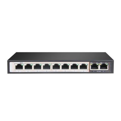 4. Extralink PERSES PoE Switch, 8x Gigabit PoE/PoE+, 2x RJ45 Gigabit Uplink, 96 W