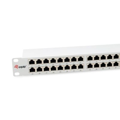 2. Equipment 19" Patch Panel 48xRJ45 Cat6a FTP 1U 500MHz RAL7035