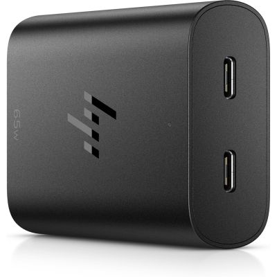 5. HP 65W GaN Laptop Charger 2xUSB-C Black AC Adapter 600Q7AA