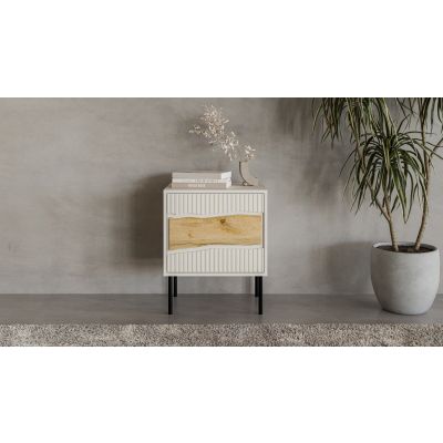 6. INSERTO bedside table 2 pcs 50x40x61.5 cashmere + LED