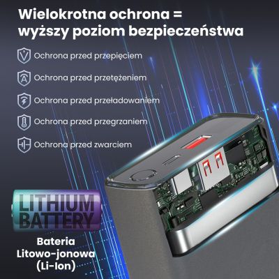 11. Extralink Powerbank EPB-126 20000mAh Silver Power bank, 45W PD, USB-C