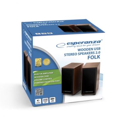 4. Esperanza Folk EP122 speaker set (2.0; brown)