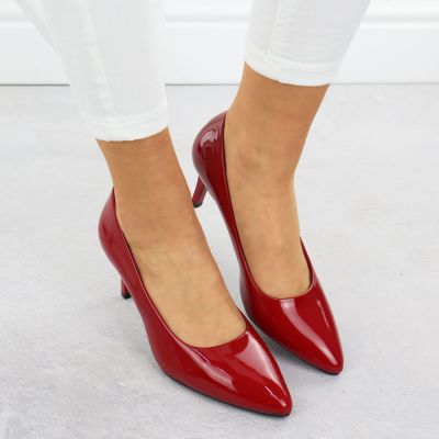 4. Women's patent leather pumps, red, Sergio Leone 1336