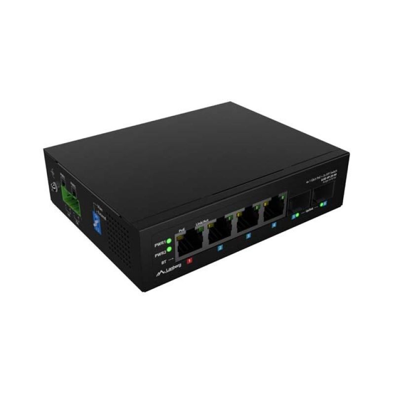SWITCH LANBERG ILGE-4P-2S-90 LIGHT INDUSTRIAL POE 1XBT 3XAT 2XSFP DIN GIGABIT ETHERNET