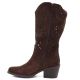 3. Women's openwork cowboy boots chocolate S.Barski HY62-8126