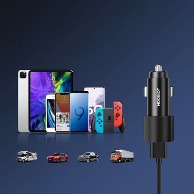 8. Joyroom car charger 2 x USB with backlight 24W black (JR-CL10)