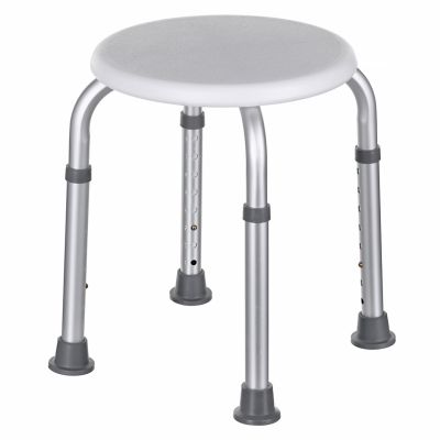 Round aluminum shower stool