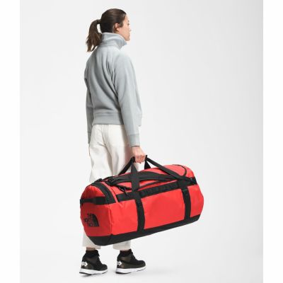 5. The North Face Base Camp Duffel L Sports Bag 95L Polyester Black, Red