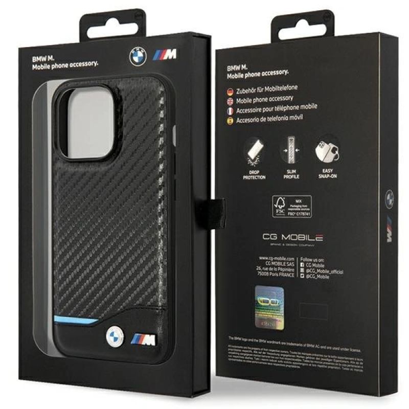 8. BMW Leather Carbon Case for iPhone 13 Pro / 13 - Black BMW Leather Carbon Case for iPhone 13 Pro / 13 - Black